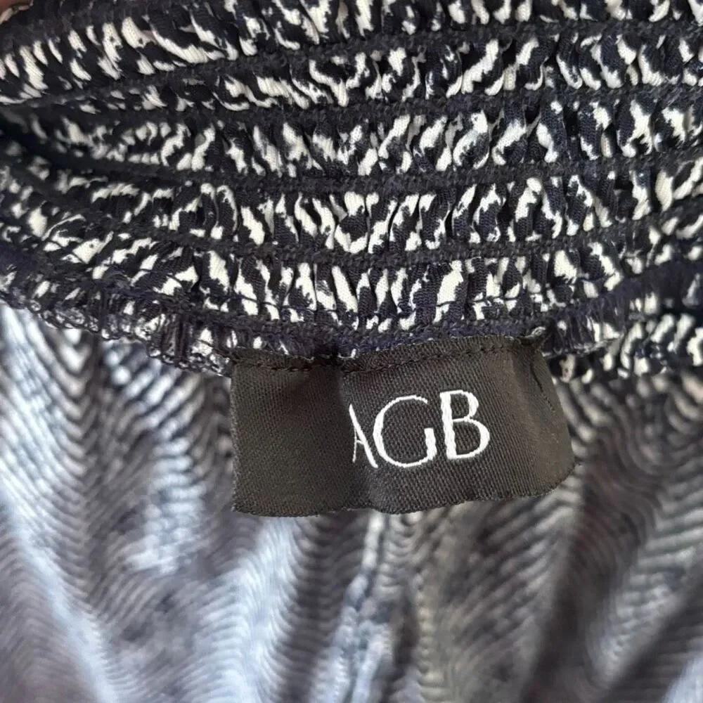 AGB Navy Chevron‎ Pull On Pants Size Small